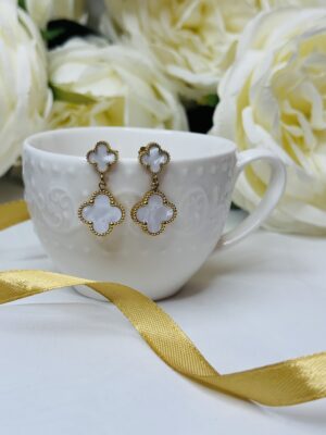 Ivory Clover Drop Earring